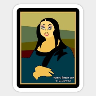 Mona Abstract Lisa Whimsical Print Sticker